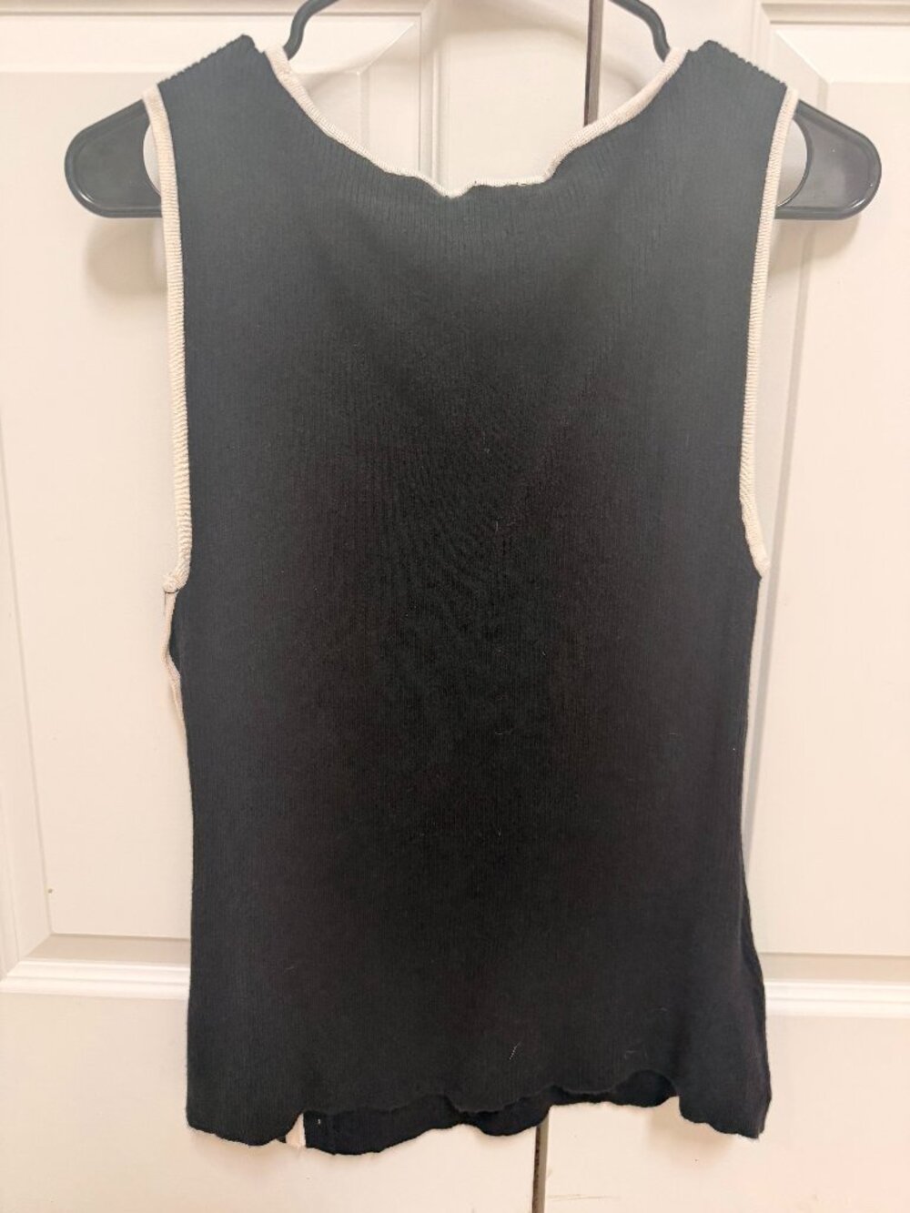Asymmetrical Button Sweater Tank - Picture 2 of 6